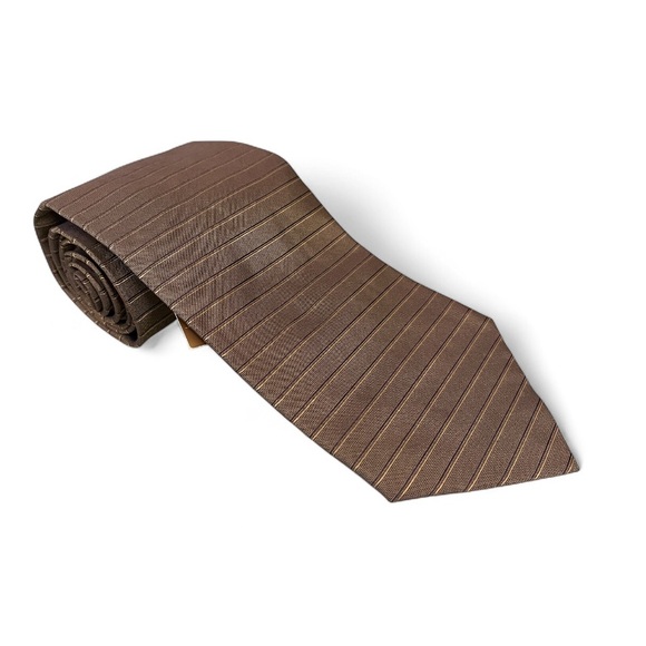 Donna Karan Classic Brown Pinstripe Tie - Picture 1 of 6